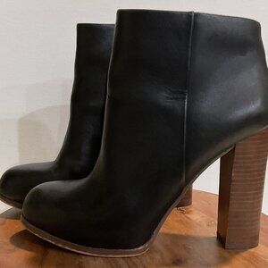 Vince Camuto Black Leather Boots Tall Heel